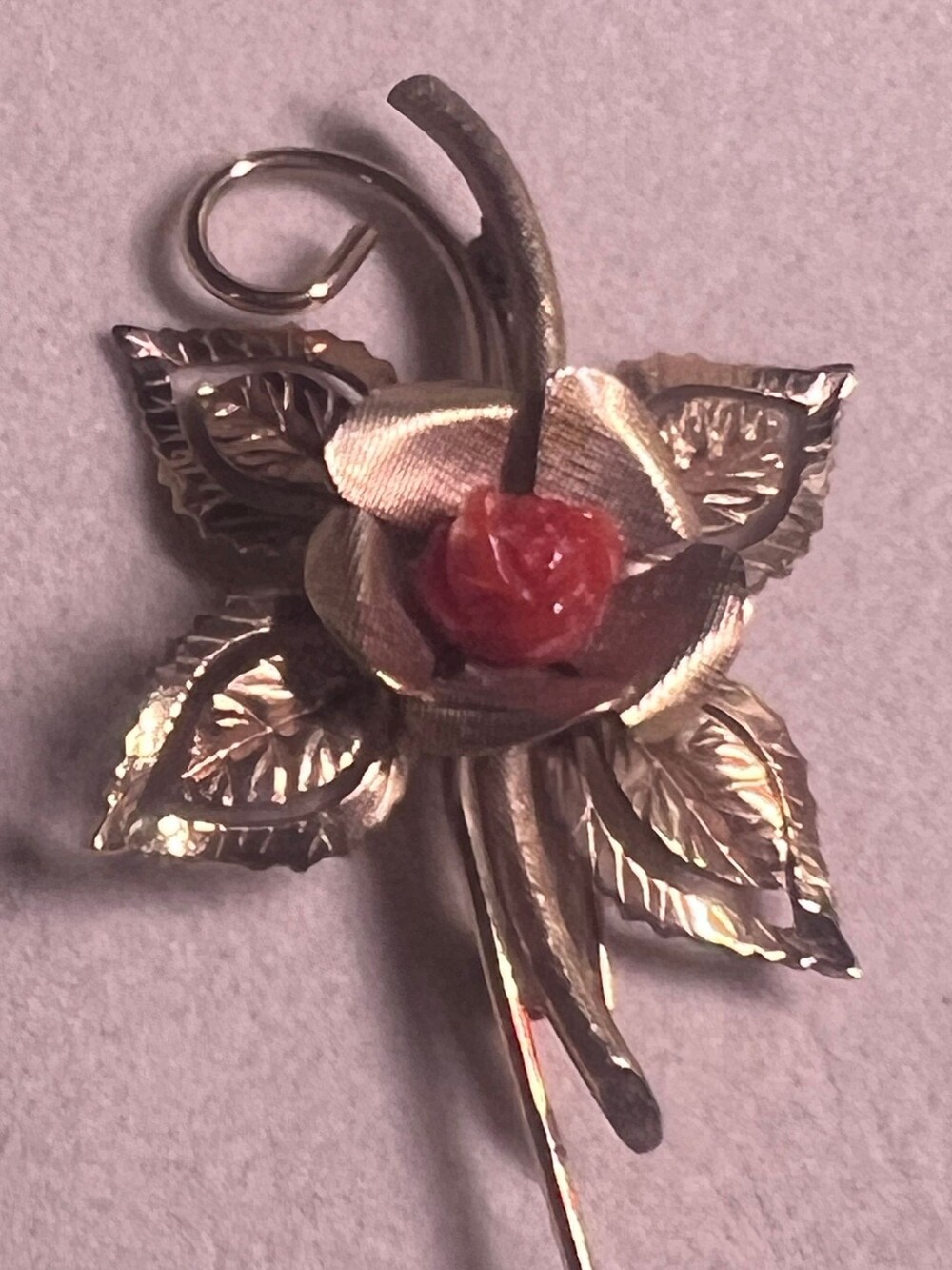 Vintage Winard 12K Gold Filled Floral Brooch Carved Rose – Signed